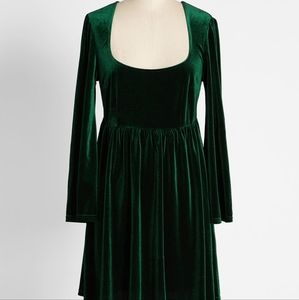 Modcloth Not Your Babydoll Anymore Green Velvet Mini Dress. Size 3x, worn once.